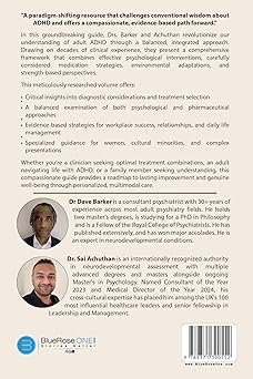 Back cover of a book about paradigm-shifting insights on ADHD and related conditions; includes two author headshots with short bios and a barcode.